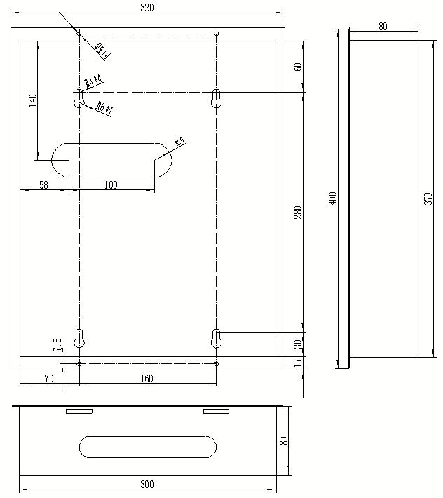 IB-E201 干式變壓器溫控器(圖1) IB-E201干式變壓器溫控器安裝尺寸圖